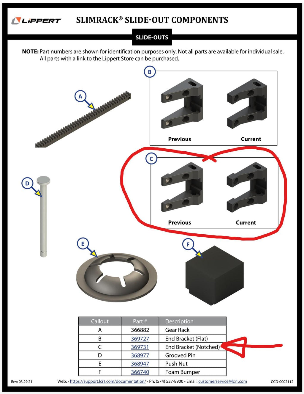Replacement RV Slide Notched End Bracket made from solid Aluminum.